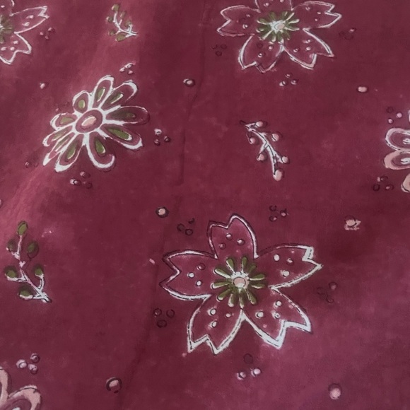 Gudrun Sjoden Size Small Indian Block Floral Burgundy Tunic - Picture 6 of 11